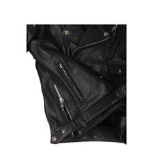 Cross Patch Leather Biker Jacket