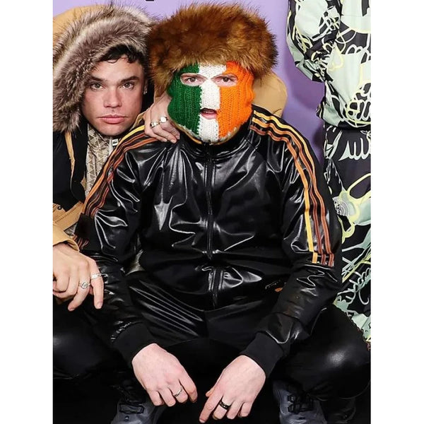 Kneecap 2024 Dj Próvai Black Bomber Leather Jacket