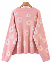 Daisy V-Neck Buttoned Down Women’s Knit Sweater
