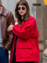 Dakota Johnson Red Cotton Jacket