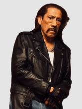 Danny Trejo UGG x Willy Chavarria Black Leather Moto Jacket