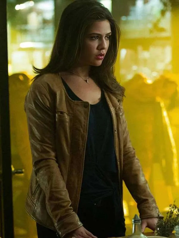 The Originals S04 Davina Claire Brown Leather Jacket