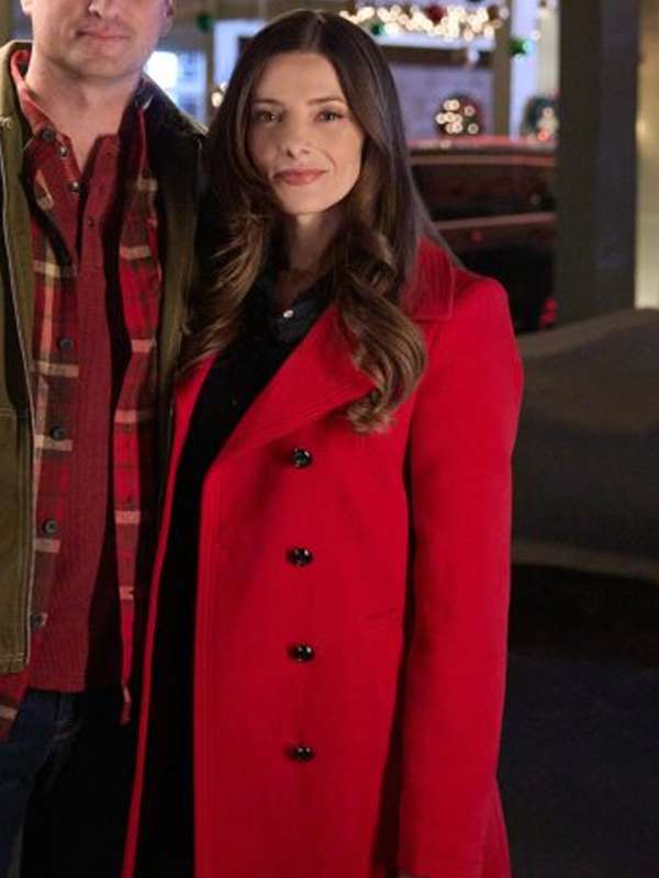 Ashley Greene Deck the Walls 2024 Red Coat