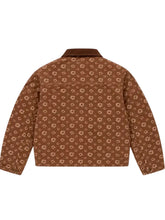 Brown Jacquard Monogram Wreath Workwear Jacket