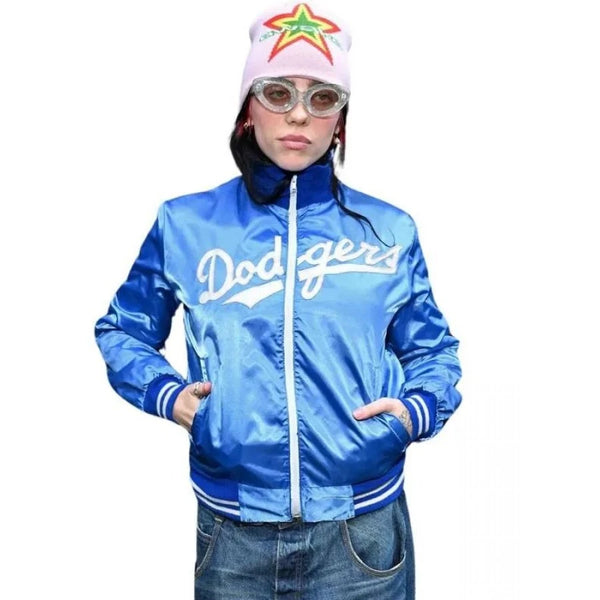 Billie Eilish Dodgers Blue Varsity Jacket