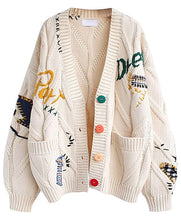 Ebossy Dream Sport Women’s Cable Knit V-Neck Cardigan