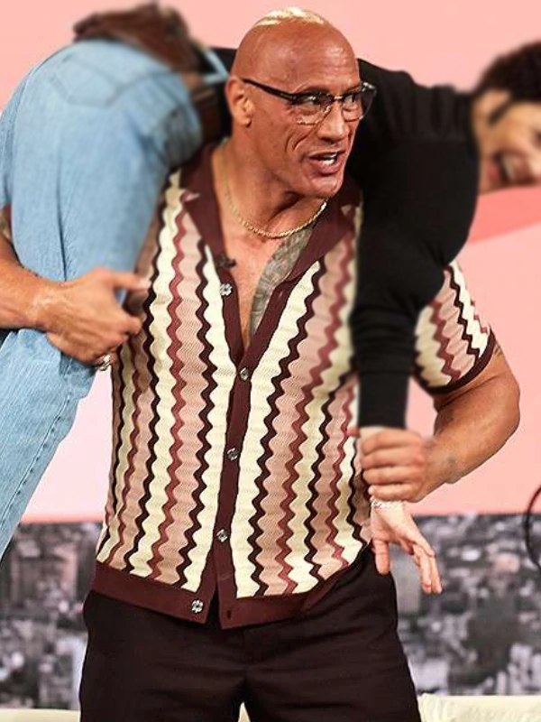 Drew Barrymore Show Dwayne Johnson Knit Shirt