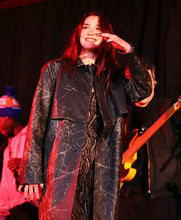 Dua Lipa Times Square Leather Coat