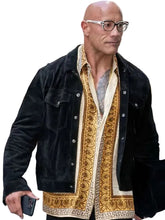 Black suede trucker jacket with four front pockets