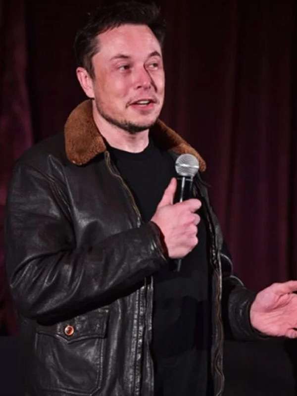 Elon Musk Brown Flight Leather Jacket