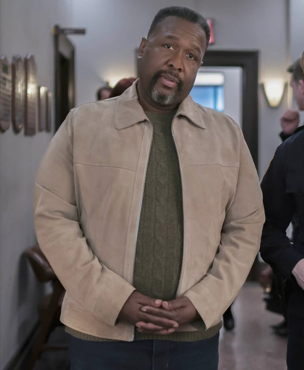 Elsbeth S02 Wendell Pierce Suede Leather Jacket