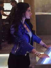 Shadowhunters Isabelle Lightwood Blue Leather Jacket