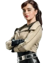 Solo Star Wars beige cotton jacket with open-hem cuffs