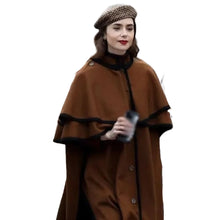 Emily In Paris S04 Lily Collins Brown Cape Coat