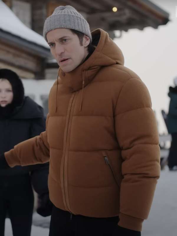 Gabriel Emily in Paris Season 4 Brown Puffer Jacket