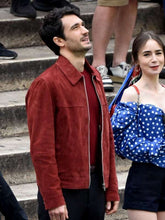 Marcello Emily in Paris S04 Red Suede Leather Jacket