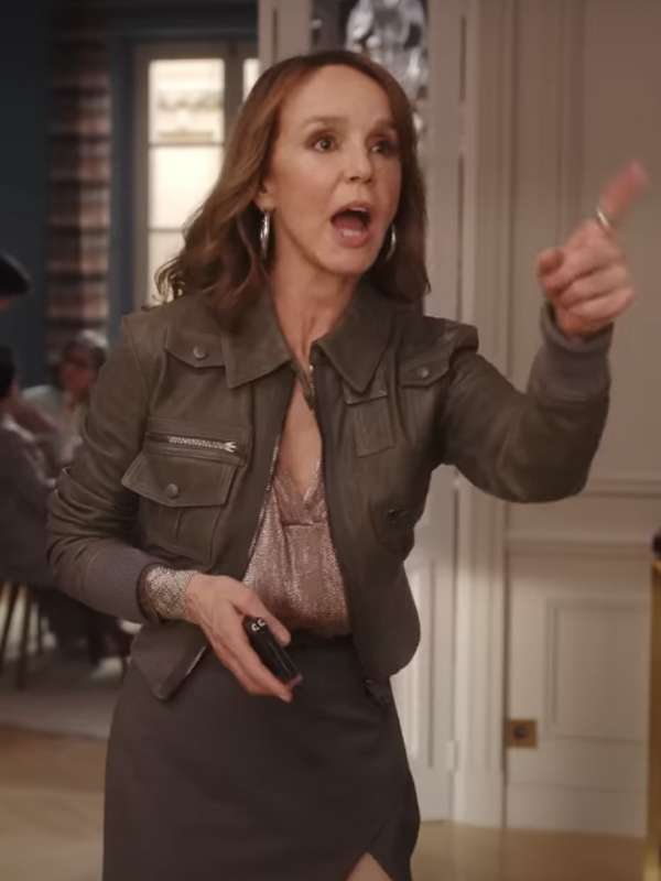 Sylvie Grateau Emily in Paris S04 Part 2 Leather Jacket