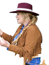 Finding Mr. Christmas Melissa Peterman Fringe Suede Jacket