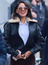Eiza González Fountain of Youth 2025 Black Leather Jacket