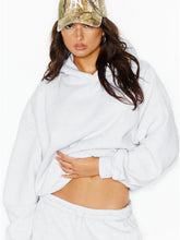 Heather grey oversized fleece pullover hoodie