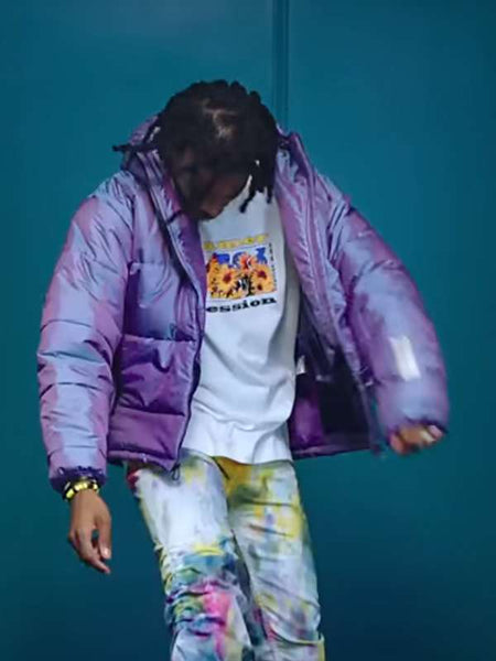 Playboi Carti Get Dripped Song Purple Puffer Jacket – Edison Jacket