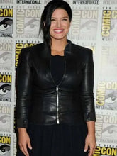 Gina Carano Comic Con Black Leather Jacket