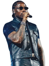 God We Trust Tour Asake Black Leather Vest