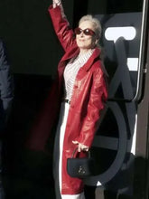 Meryl Streep Red Leather Coat