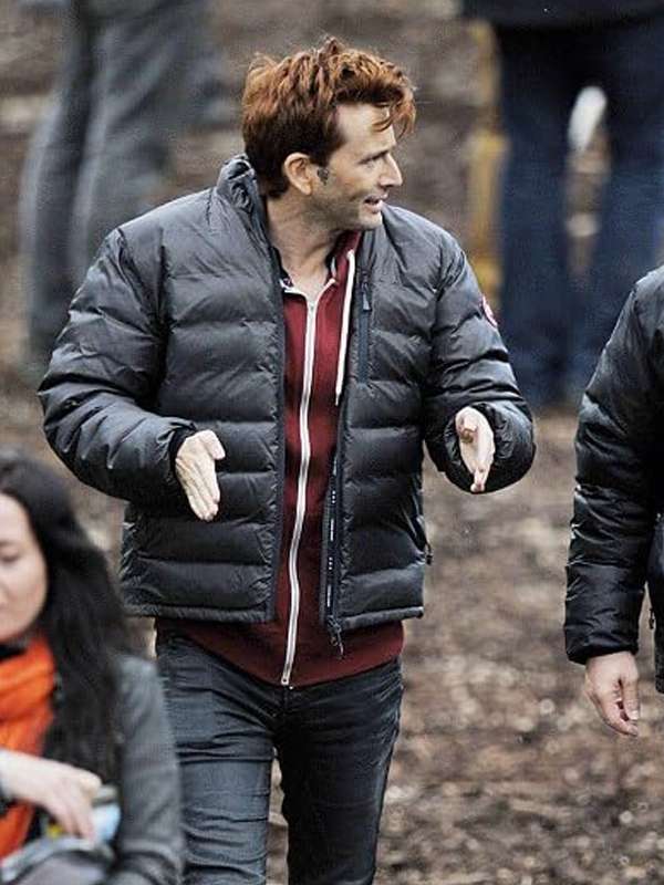 Crowley Good Omens Black Puffer Jacket