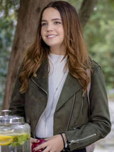 Grace Russell Good Witch S04 Green Leather Jacket