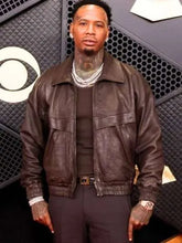 Moneybagg Yo Grammy Awards Brown Leather Jacket
