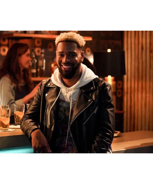 Grown-ish S04 Warren Egypt Franklin Black Leather Jacket