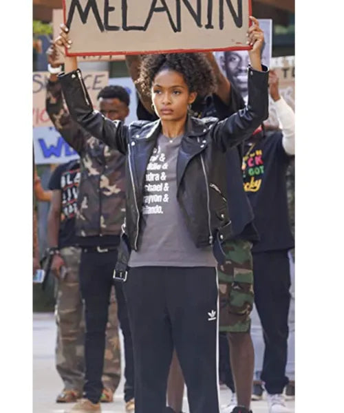 Grown-ish S04 Zoey Johnson Black Leather Jacket