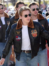 2026 Top Gun inspired brown zipper bomber jacket