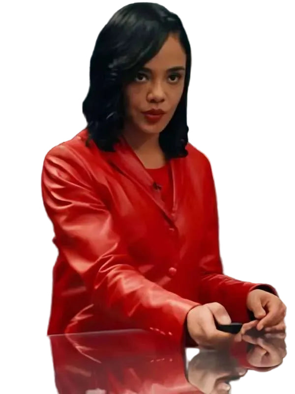 His and Hers Tessa Thompson Red Blazer