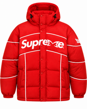 Mertra x Supreme Black Red Hooded Puffer Jacket