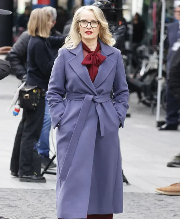 Hostage S01 Julie Delpy Purple Trench Coat