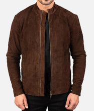 Hunter Men’s Brown Modern Casual Cafe Racer Suede Jacket