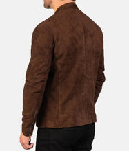 Hunter Men’s Brown Modern Casual Cafe Racer Suede Jacket