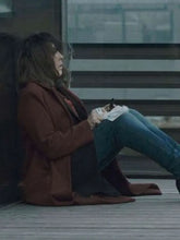 Isabelle Adjani Carole Matthieu Maroon Wool Coat