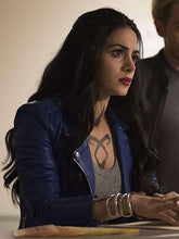 Shadowhunters Isabelle Lightwood Blue Leather Jacket