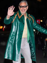 NYC 2025 Jeff Goldblum Green Leather Coat