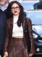 Jenna Ortega Death of a Unicorn 2025 Brown Leather Jacket