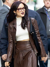 Jenna Ortega Death of a Unicorn 2025 Brown Leather Jacket
