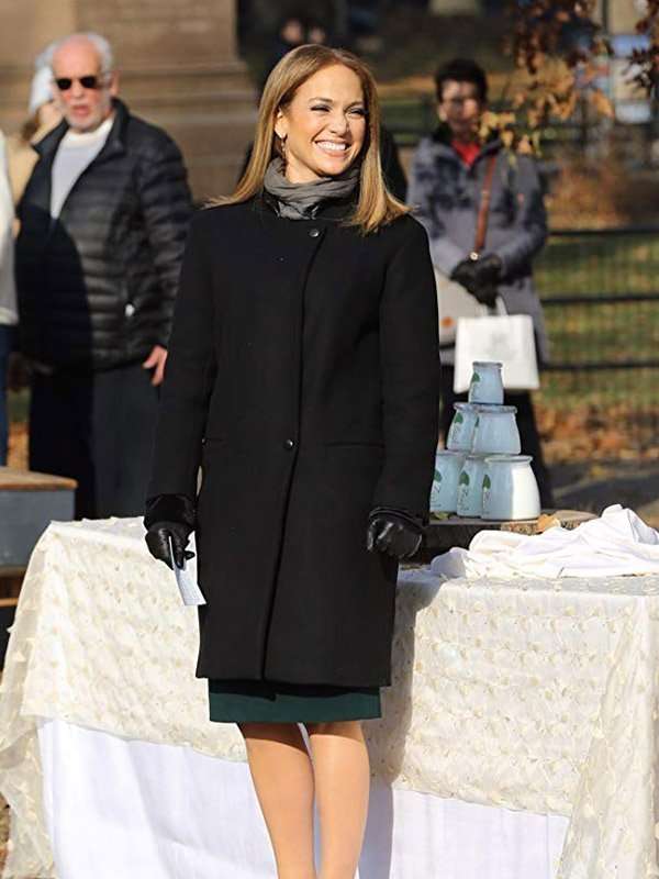 Second Act Jennifer Lopez Black Wool Coat