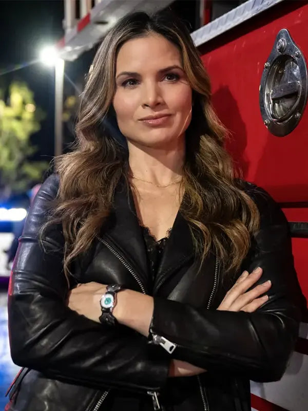 Jessica Knight NCIS S22 Black Biker Jacket