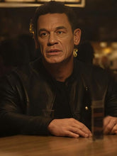 John Cena Matchbox the Movie 2026 black leather jacket