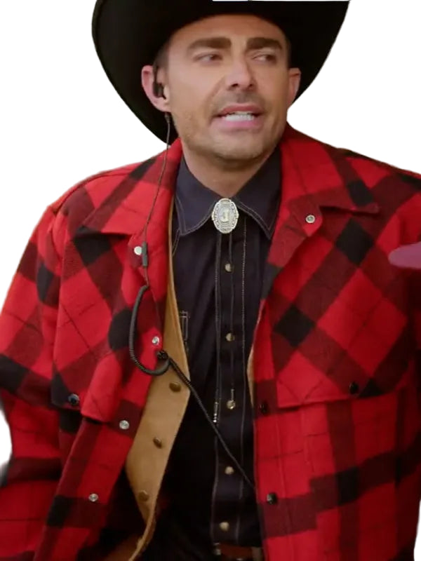 Finding Mr. Christmas Jonathan Bennett Wool Plaid Jacket