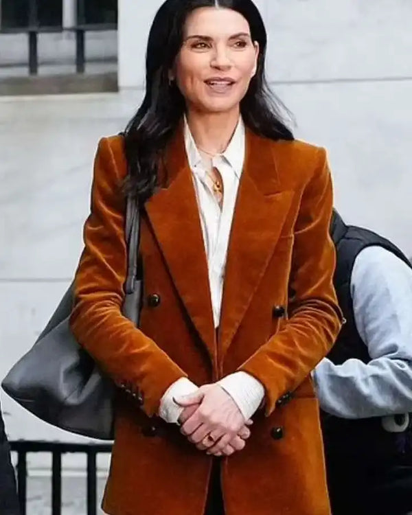 Julianna Margulies The Morning Show S3 Brown Corduroy Coat