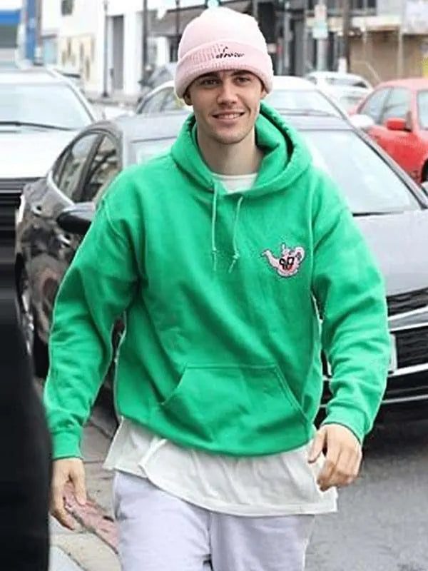 Justin Bieber Green Hoodie - Edison Jacket